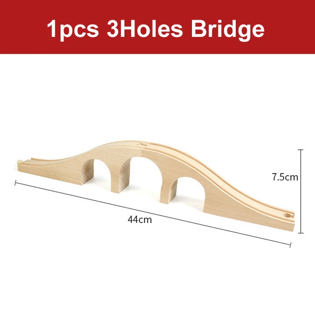 1pcs Wooden Track Parts Beech Wooden Train Track Racing Railway Train Toys Accessories fit for Brand Tracks for Children Gift 22