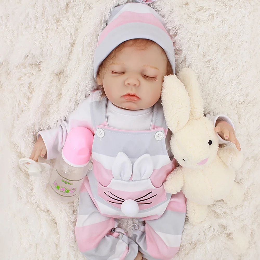Reborn baby Doll 18 дюймов мягкий на ощупь силиконовый новорожденный младенец реалистичные игрушки куклы для детей подарок bebe reborn
