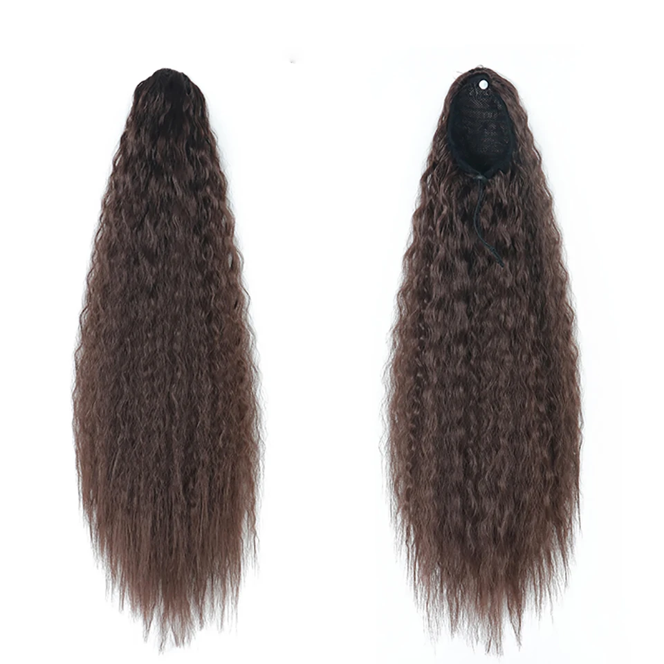 22 дюйма Длинные Синтетические конский хвост волосы для наращивания на заколках афро волосы с шнурком резинки для волос для женщин косички для наращивания