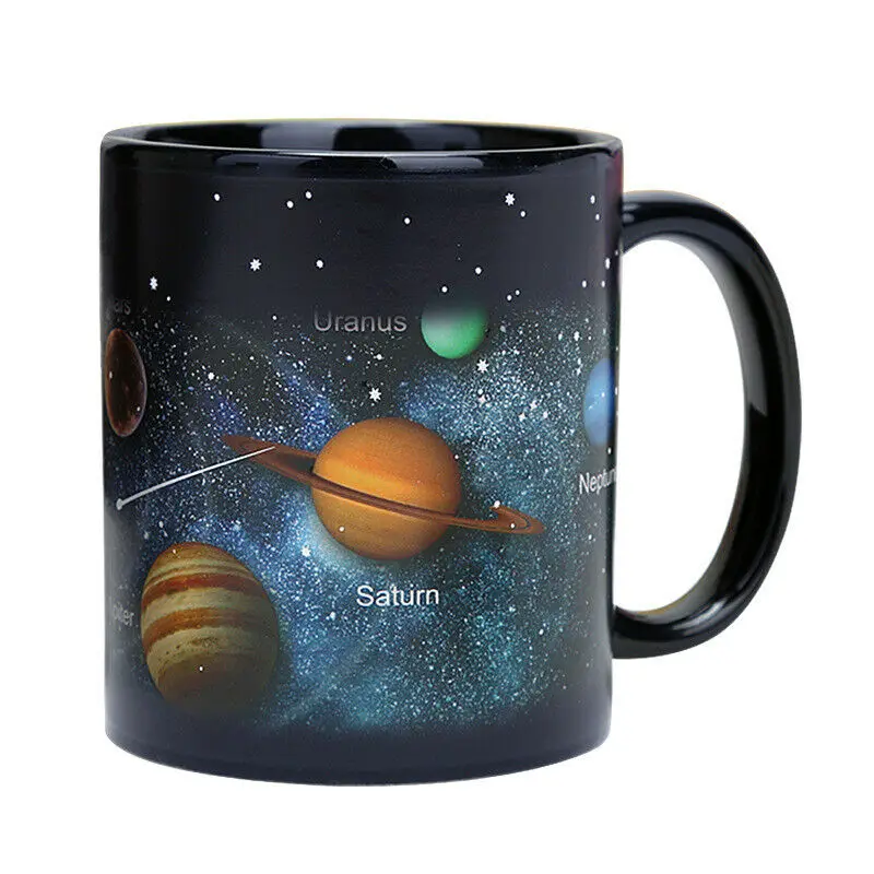 C2-MugCreative керамическая кружка, меняющая цвет, кружка, открывающая тепло, кофейная чашка, подарок для друзей, Студенческая чашка для завтрака, звездная солнечная система, кружка - Цвет: Starry sky