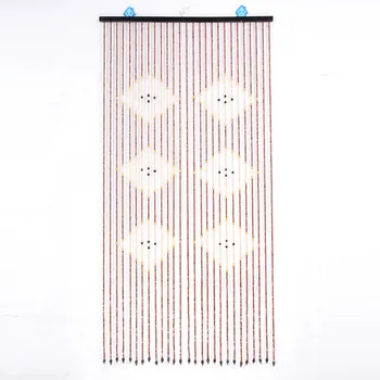 

High Quality Wooden Door Curtain Blinds Handmade Fly Screen Wooden Beads Room Divider 31 Line Non-toxic No Smell 90x220cm