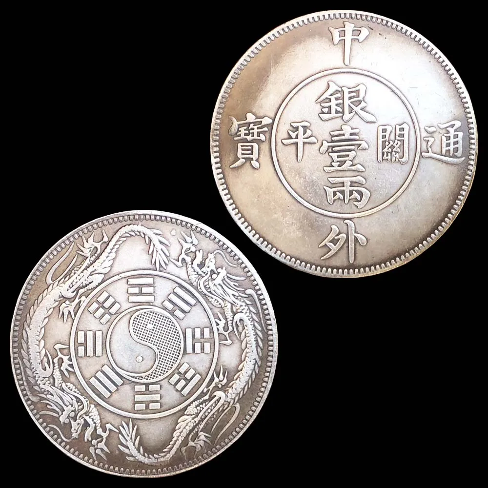 Qing Dynasty Currency Collectible Non-currency Coins Silver Plated Souvenirs and Gifts Commemorative Coin Dragon Lucky Coin images - 6