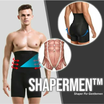 

Modeling Tummy Control Trainer Shorts Boxer Briefs Girdle Abdomen Slimming Seamless Underwear Fitness Men Body Shaper High Waist