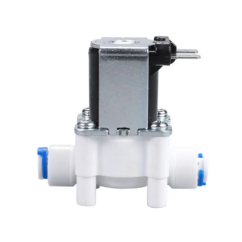Válvula de solenoide de plástico 220V 1/4 manguera de conexión rápida purificador de agua fuente de bebida interruptor para controlador de presión 50PB