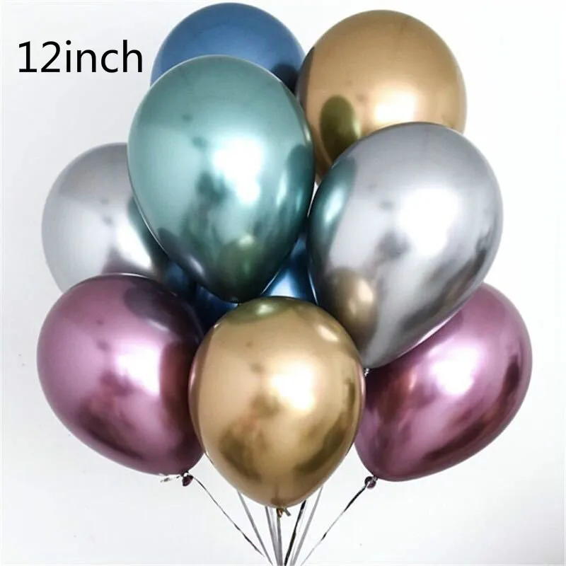 

DCM 1/5/10pcs 12inch New Glossy Metal Latex Balloons Beautiful Inflatable Balloons for Birthday Parties@1