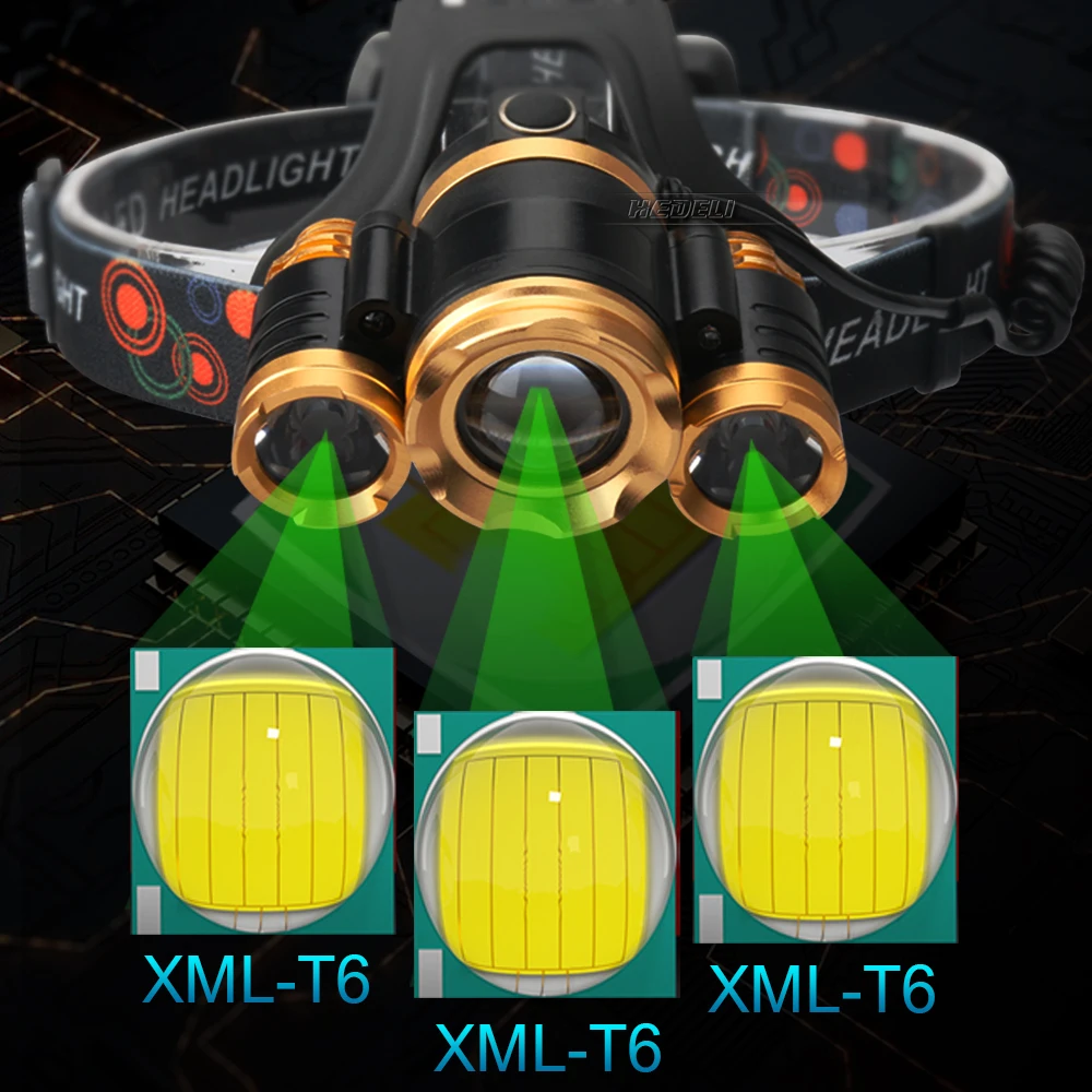 Высокий люмен xml t6 ИК датчик головной светильник Головной фонарь светодиодный usb