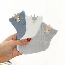 Chaussettes en maille pour bébé, modèles en coton fin, pour garçon et fille, Suture désossée, accessoires pour nouveau-né, paires/lot