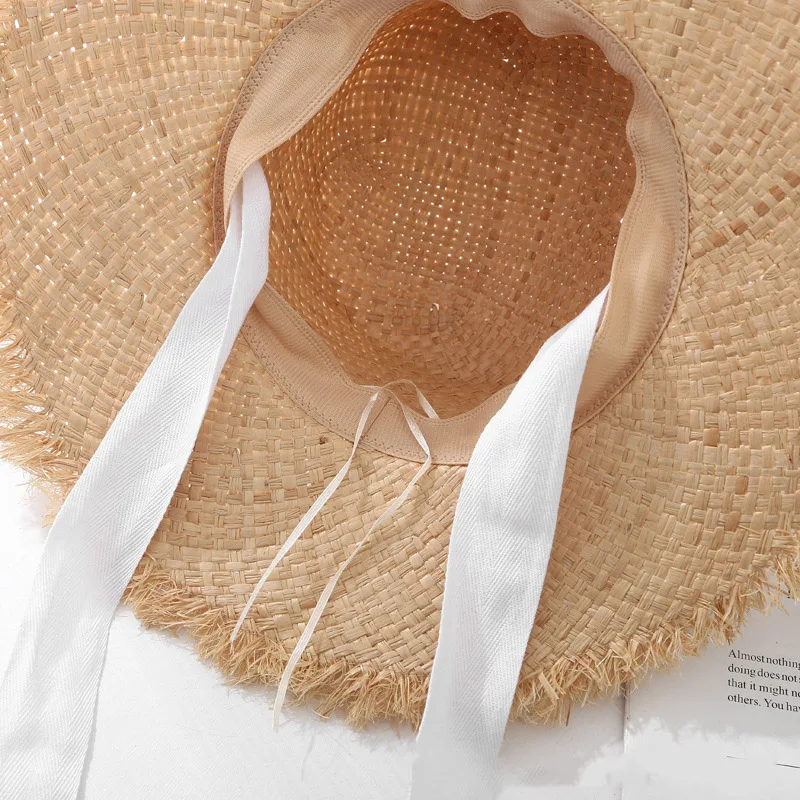 Летние женские шляпы из дышащей рафии с большими полями, соломенные пляжные шляпы от солнца, крутая Дамская уличная Солнцезащитная шляпа, Женская Складная Кепка От Солнца