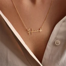 

EIEGANT Customized 2022 New Fashion Stainless Steel Name Necklace Personalized Letter Gold Pendant Nameplate Women Jewelry Gift