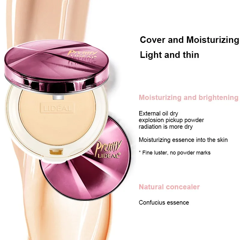 Pressed Powder Lasting Oil-control Waterproof Moisturizing Concealer Smudge-proof Face Powder Makeup Tool