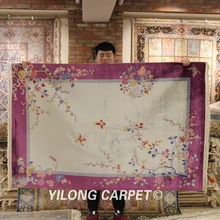 YILONG 4'x6' ручной работы китайский художественный декоративный шелковый ковер богатый цвет домашний ковер
