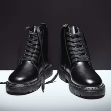 Новинка; сезон осень-зима; Теплая обувь с высоким берцем мотоботы мужские Ботильоны толстая подошва ботинки marting Для мужчин в стиле ретро ботинки в британском стиле Для мужчин плюс бархат