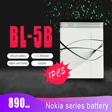 1pc 890mah BL-5B BL5BリチウムリチウムpoバッテリーノキアN83 N80 6120 6230 5200 3220 3230 5140 7360 5200 5208 交換用バッテリー