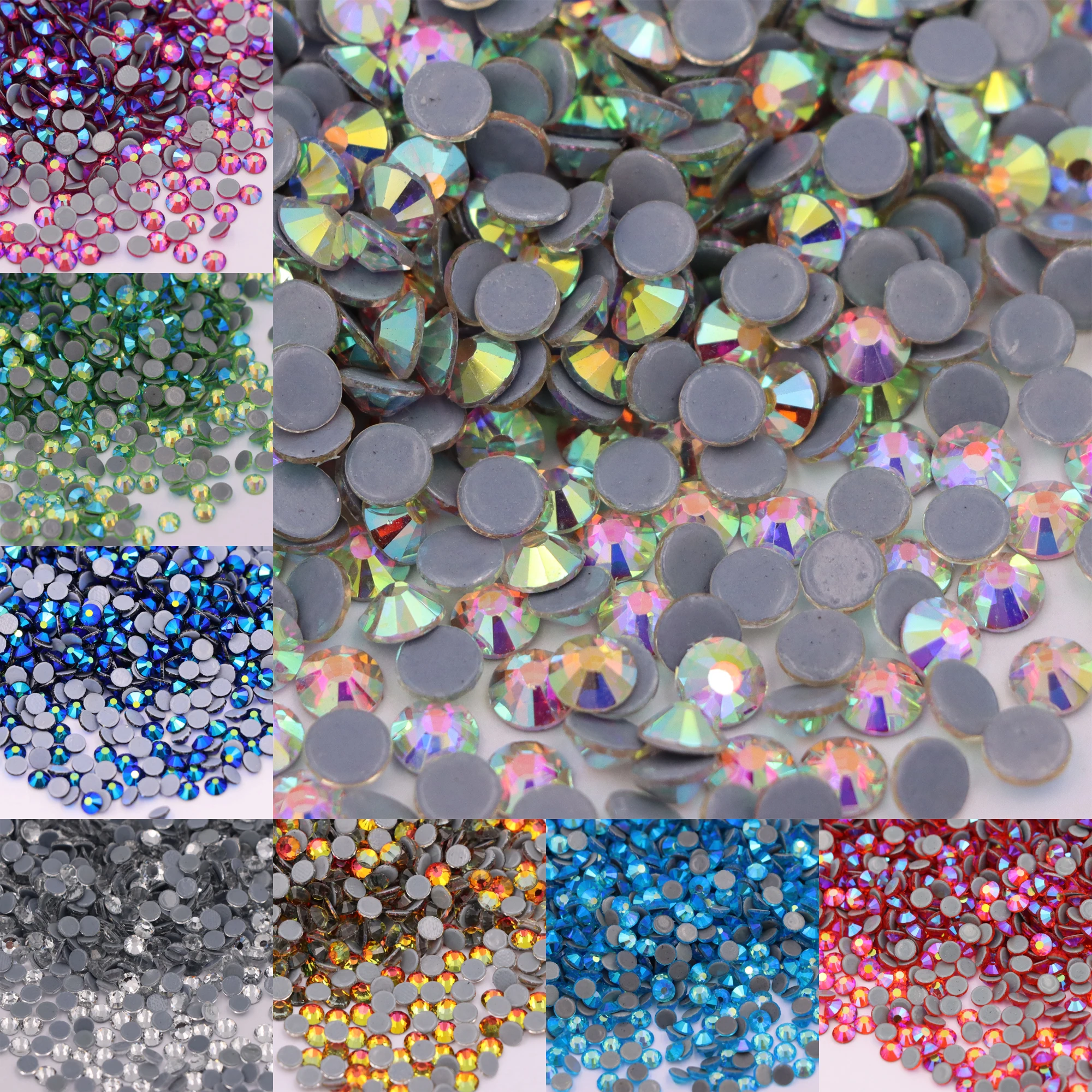 Crystal AB Hotfix Rhinestones For Needlework Clothes Flatback Stones Hot Fix Gems Strass Glitters Fabric DIY Decoration | Дом и сад