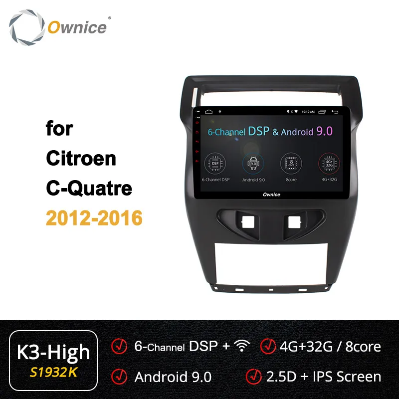 S1932 K3-High Ownice 2DIN K3 K5 K6 Android 9,0 Восьмиядерный автомобильный Радио dvd-плеер gps Navi для Citroen C-Quatre 360 панорама DSP 4G - Цвет: S1932 K3-High