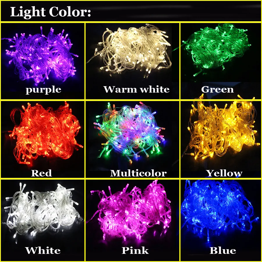 Светодиодный светильник-гирлянда, водонепроницаемая гирлянда, Рождественский светильник, Размеры s 10M 20M 30M