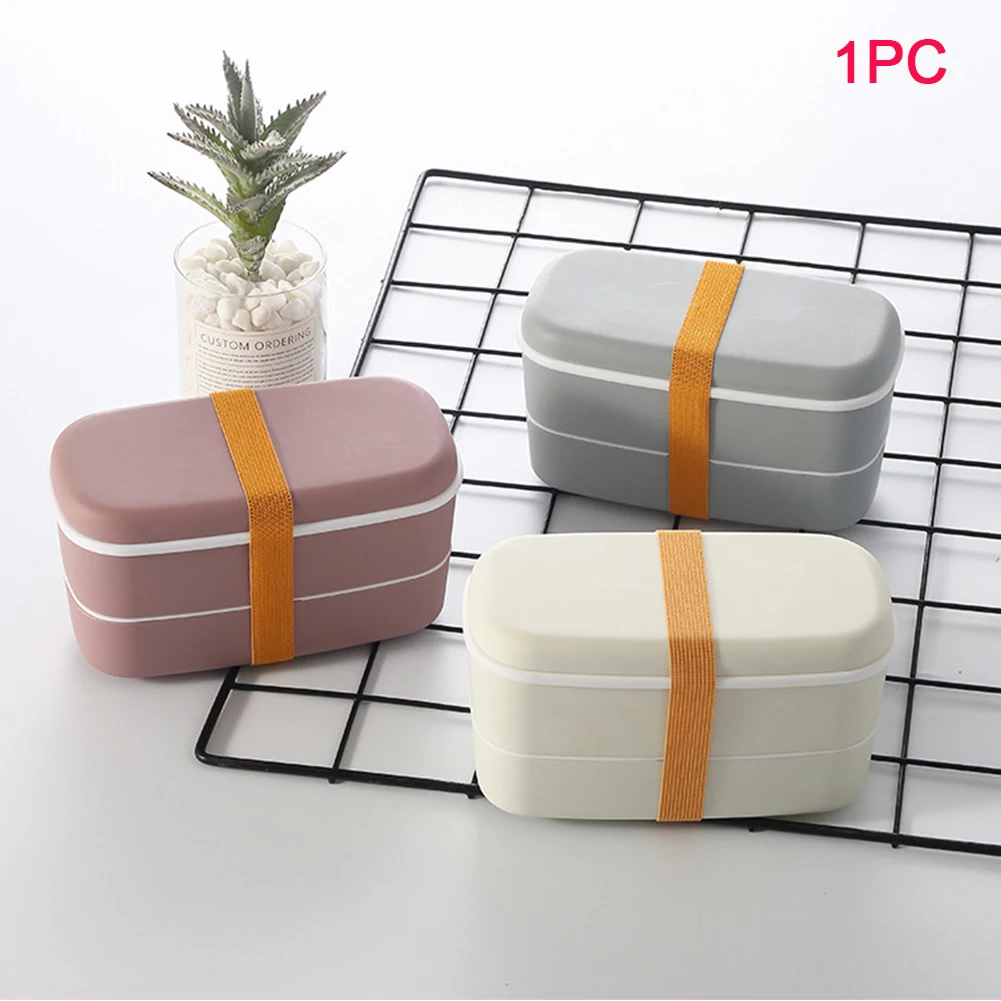 Изолированная коробка Bento в японском стиле для хранения продуктов Многоразовые для детей и взрослых двухслойная микроволновая печь для обедов со съемными столовыми приборами