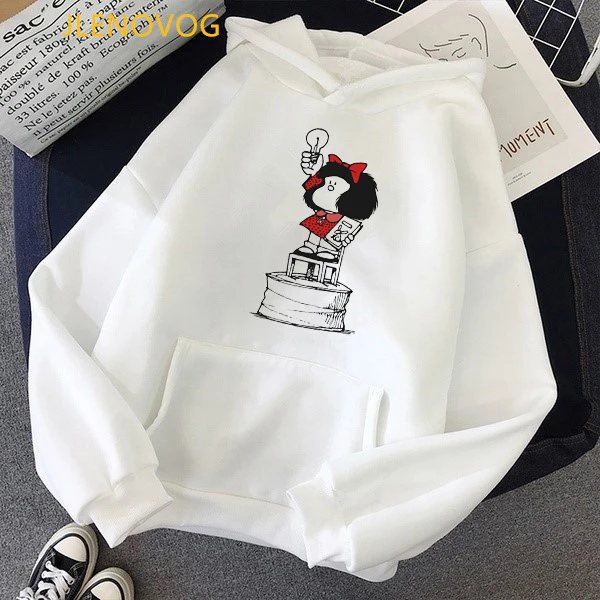 Toda Mafalda Print Hoodies Women Men Hooded Sweatshirts Harajuku Hip Hop Hoodies Sweatshirt Streetwear Tracksuit Winter Clothes Y0102027b
