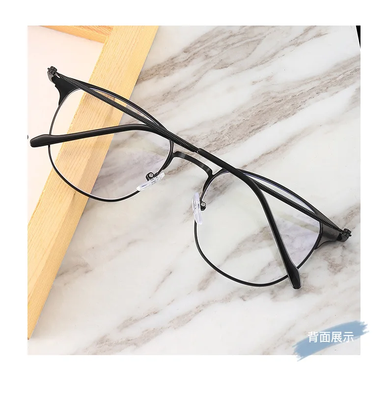 blue light filter glasses 2021 Fashion unisex square Plain glasses for men women Metal frame glasses for party eyeglasses Gentle Black eyebrow frame blue blockers