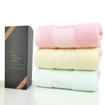 

1pc Solid Color Towel 100% Cotton Floral Face Hand Towel Microfiber Strong Absorption Bath Towel Quick Dry High Quality