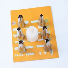 От производителя 430 носик для украшения из нержавеющей стали узор инструмент для украшения деликатный набор 6 головок насадки для украшения тортов