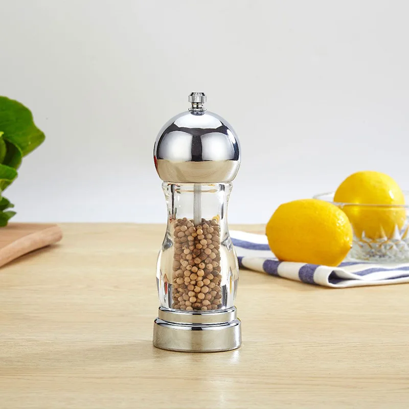 

Stainless Steel Salt and Pepper Grinder Shakers Acrylic Body Spice Salt and Pepper Mill