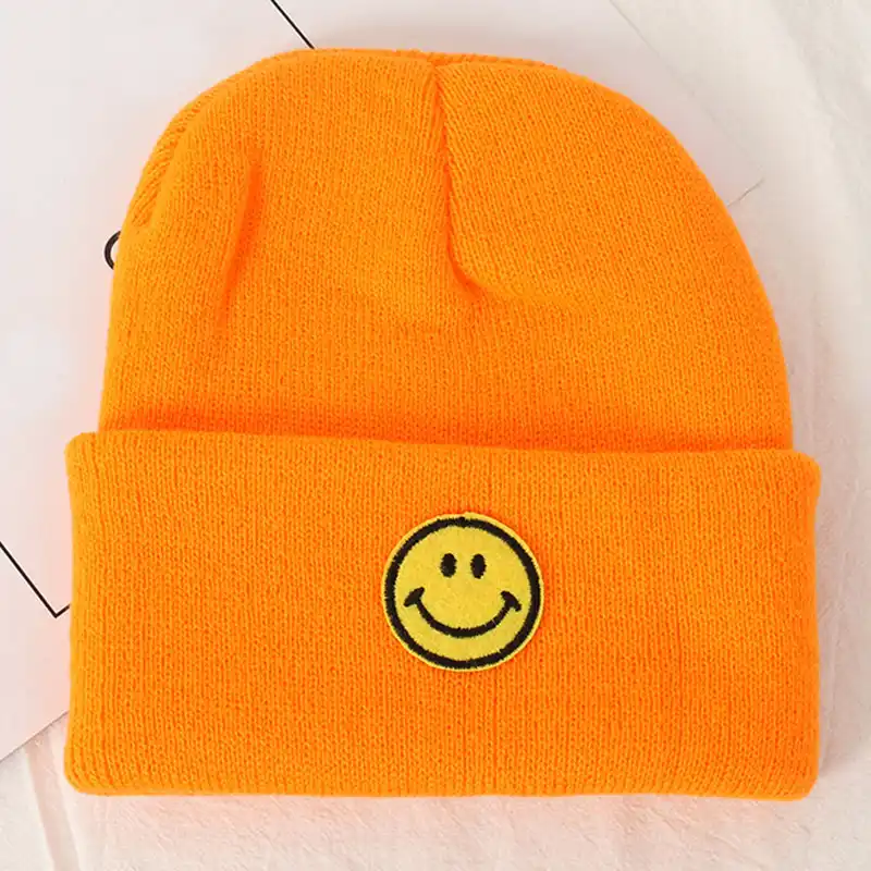 orange wooly hat
