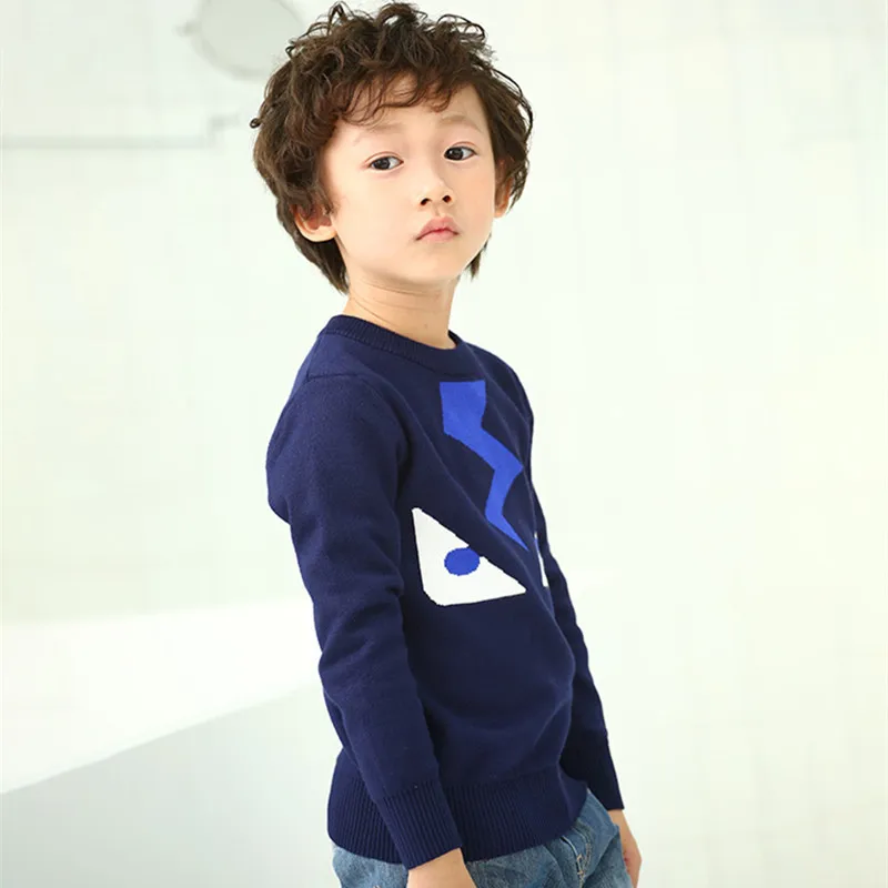 

BOY'S Deer Crew Neck Pullover Sweater 2019 Autumn And Winter Medium-small Children Baby Double Layer Thick Base Sweater