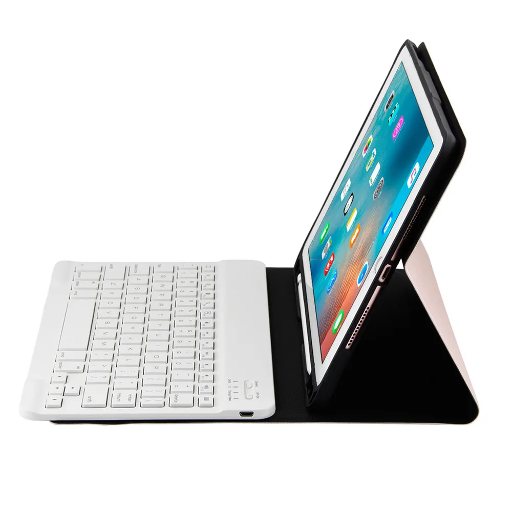 Для iPad Bluetooth клавиатура кожаный чехол с карандашом держатель противоударный планшет задняя крышка для планшета чехол Подставка для планшета