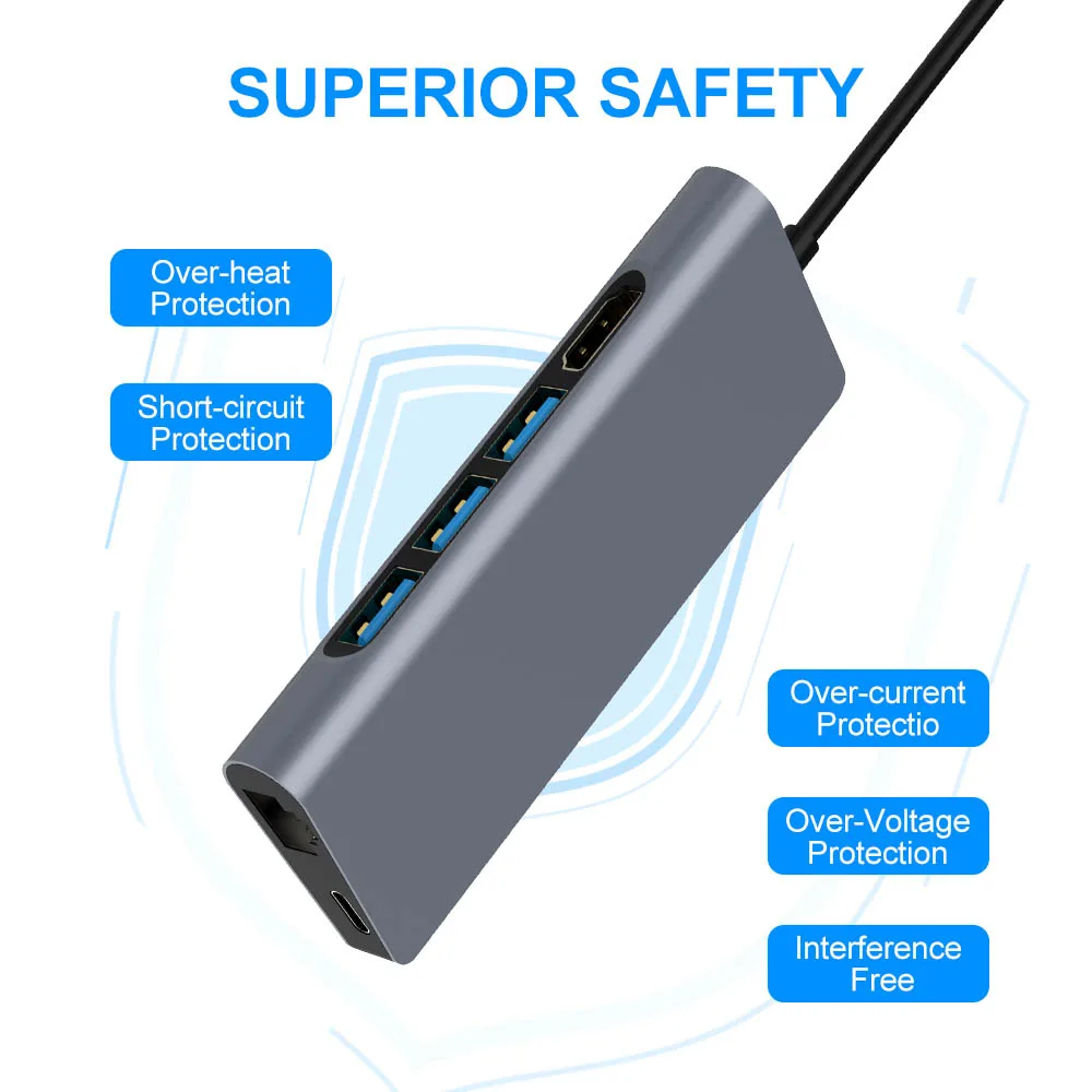 USB C концентратор FSU с HDMI RJ45 PD зарядное устройство кардридер 3 0 адаптер usb хаб для