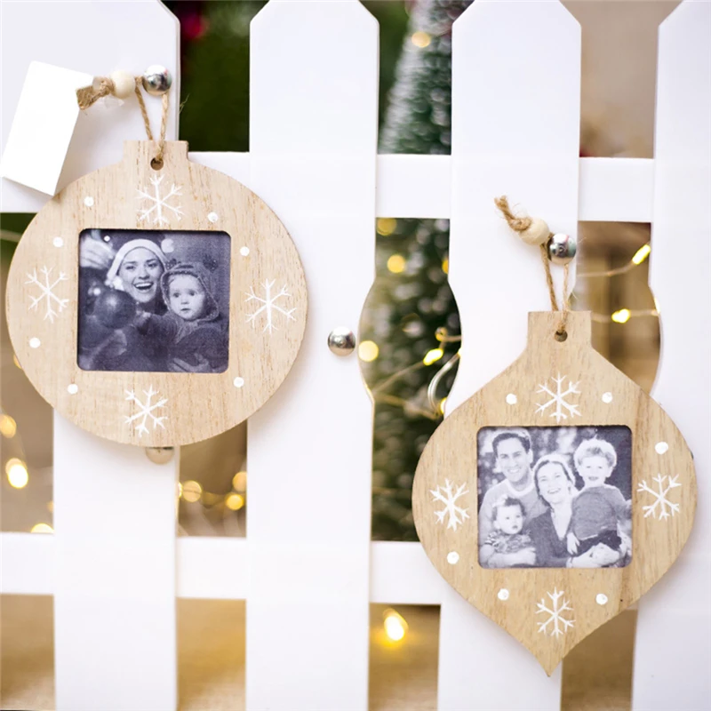 DIY рождественские деревянные подвески для фоторамки украшения подвесной