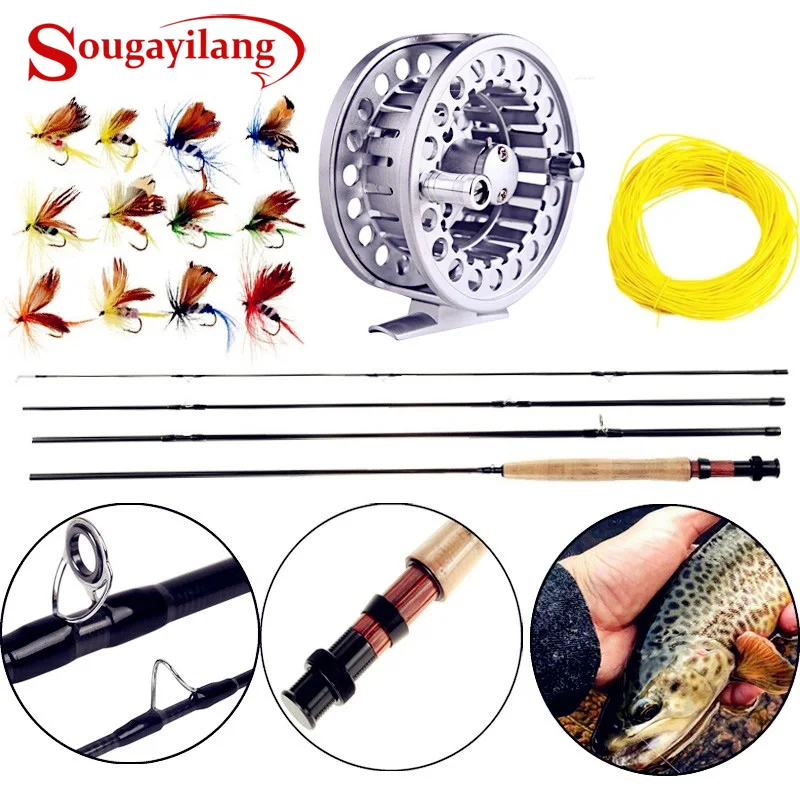 

Sougayialng 8.86FT #5/6 Fly Fishing Rod Set 2.7M Fly Rod and Fly Reel Combo with Fishing Lure Line Box Set Fishing Rod Tackle