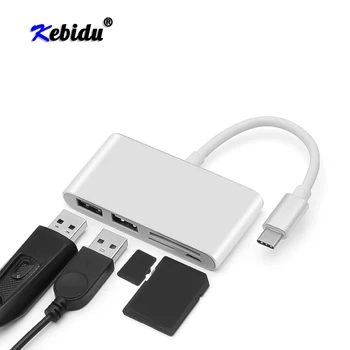 

New 5 In 1 USB OTG Card Reader USB HUB Type C Hub USB-C Micro USB Power Adapter For Macbook Air Pro Surface Pro 6 Huawei Mate 20