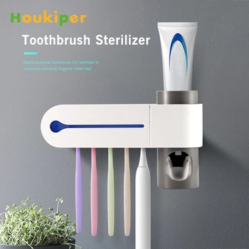 

Antibacteria UV Light Ultraviolet Toothbrush Sterilizer Automatic Toothpaste Dispenser ToothBrush Holder bathroom accessories