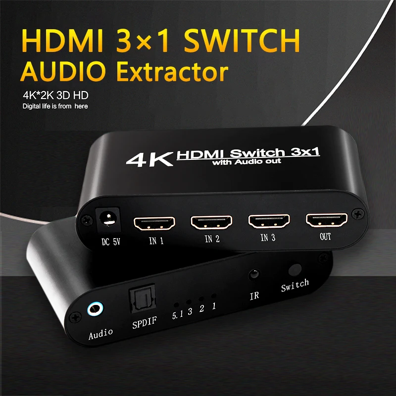 entrada 1 saída hdmi interruptor 3x1 para