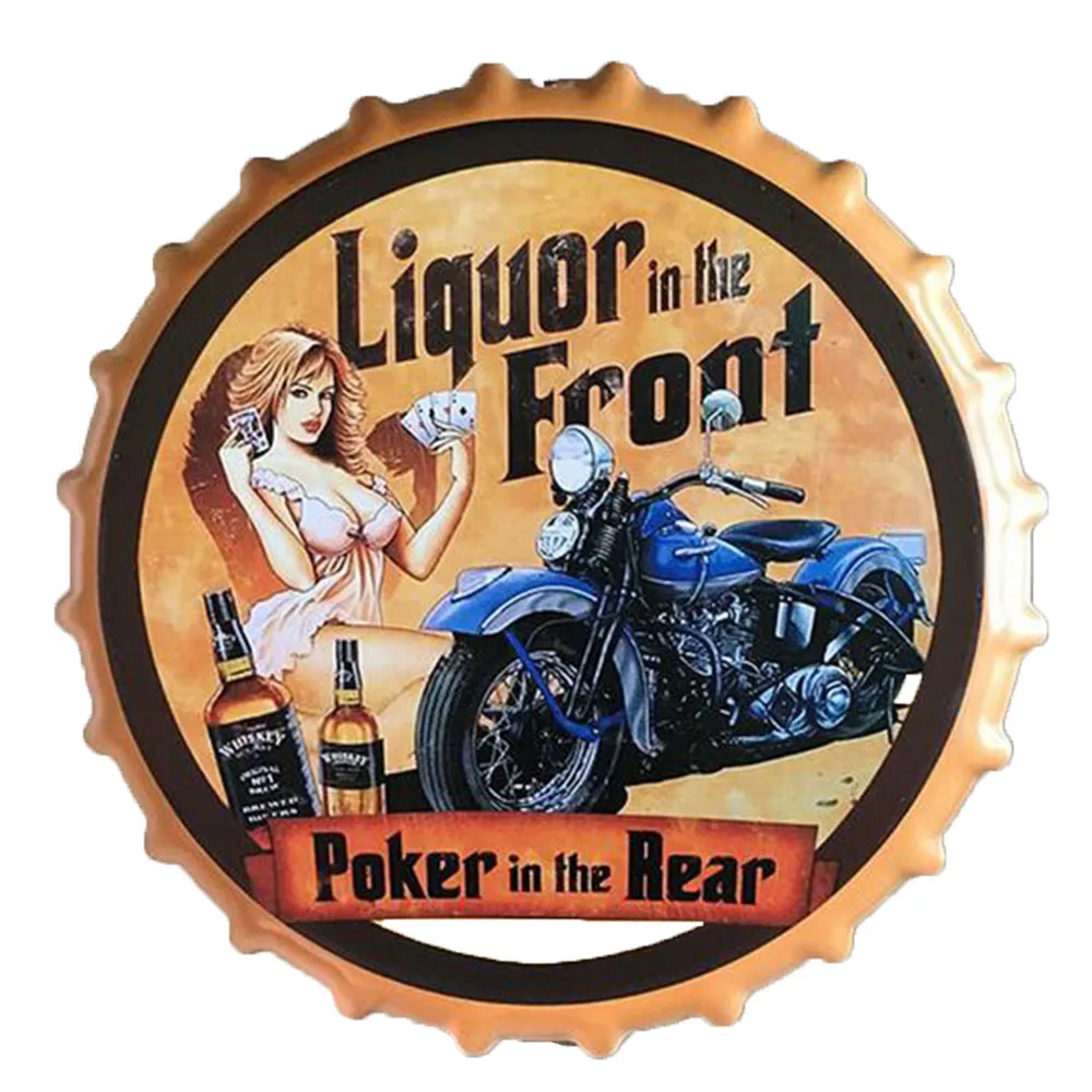 Ретро колпачки для пивных бутылок велосипед мотоцикл вывеска потертый шикарный