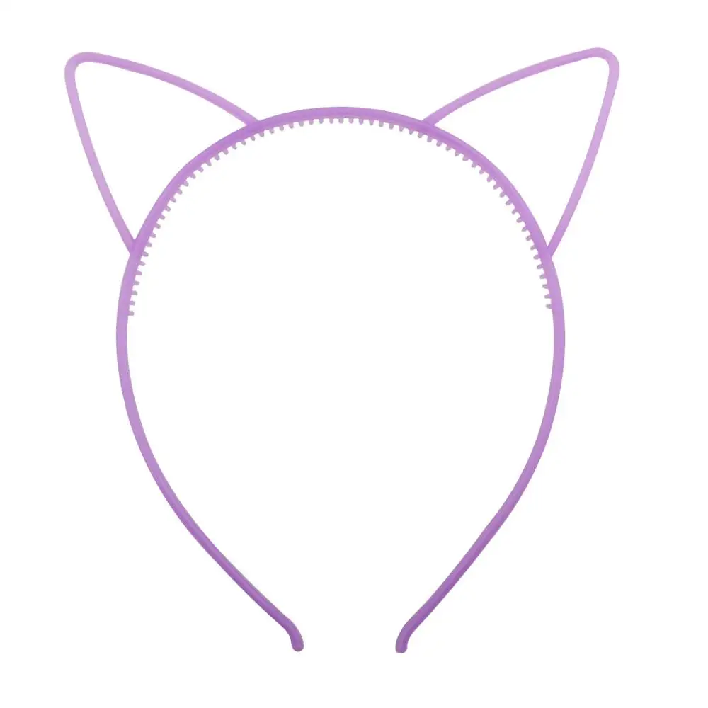 purple band 1 шт., светящаяся Милая пластиковая повязка на голову с кошачьими ушками для детей, девочек, на Хеллоуин, Рождество, светящиеся кошачьи ушки, обруч для волос, тиара на голову, аксессуары - Цвет: purple band