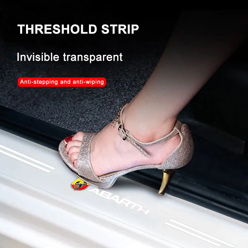 4Pcs Car Threshold Transparent Protection Sticker For SEAT Leon 5F Ibiza 5 6 MII Altea EXEO Toledo 3 Cordoba Alhambra Auto Goods