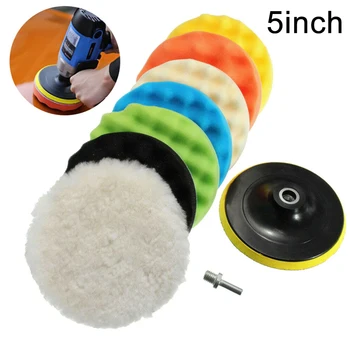

9Pcs Car Soft 6 Polishing Waxing Buffing Sponge Pads Backing Plate Abrasives