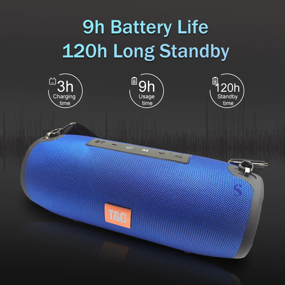Высокая Мощность TG118 20 Вт Bluetooth Динамик Водонепроницаемый Портативный рулевая