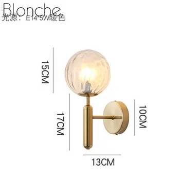

Glass Wall Light Bedside Wall Lamp Aisle Lighting Fixtures E27 Modern Wall Sconce for Bedroom Living Room Nordic Industrial Bar