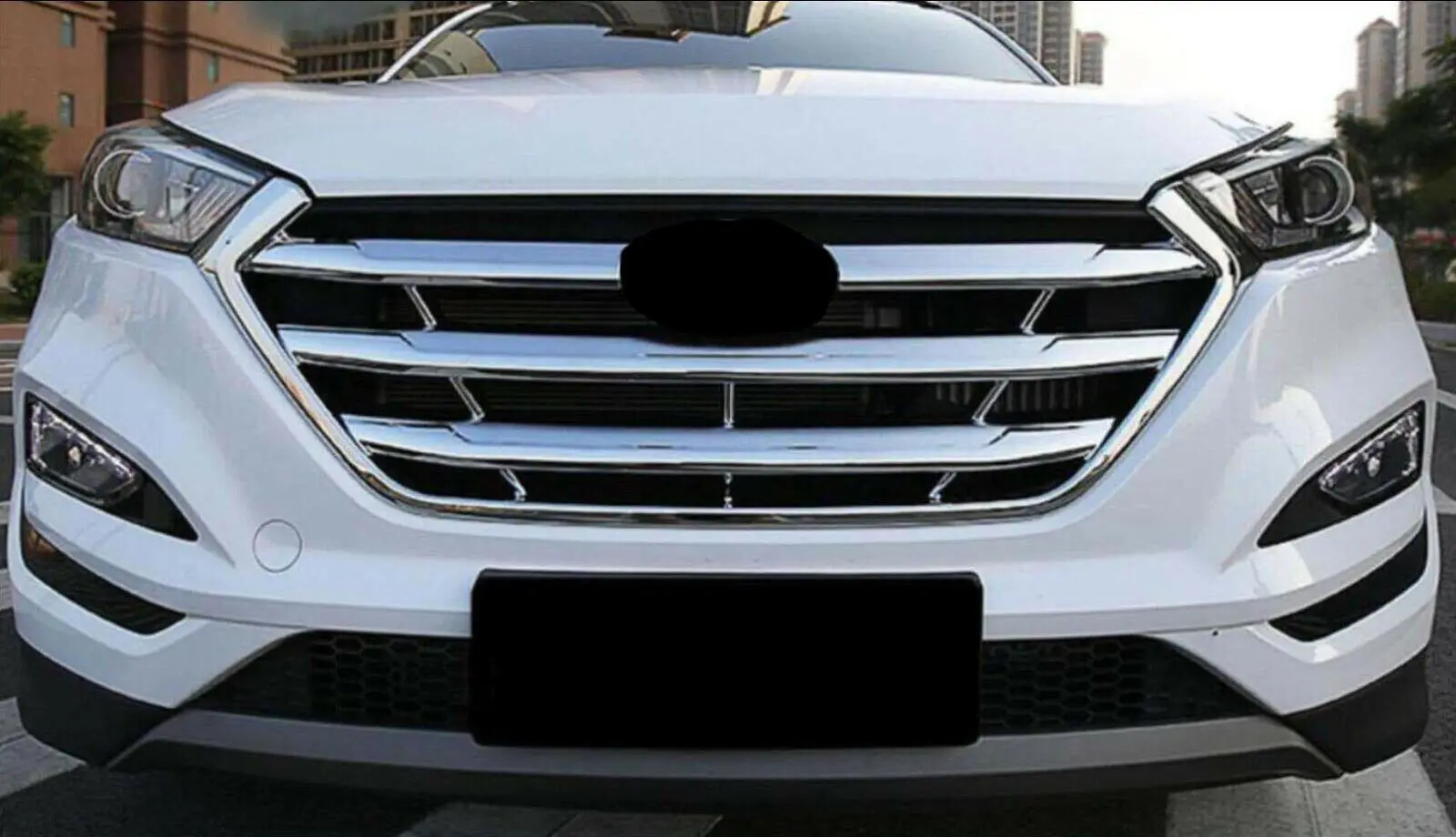 Модификация автомобиля аксессуары АБС хромированная Защитная панель для переднего серебристый решетка гриль Накладка для hyundai Tucson