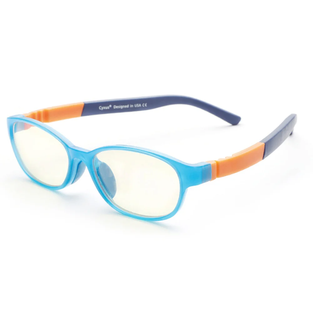 Cyxus анти-синий светильник очки для детей компьютерные очки TR90 рамка BPA-Free силиконовая носовая фиксирующая Накладка для мальчиков/девочек в возрасте 7~ 14-6800 - Цвет оправы: Blue