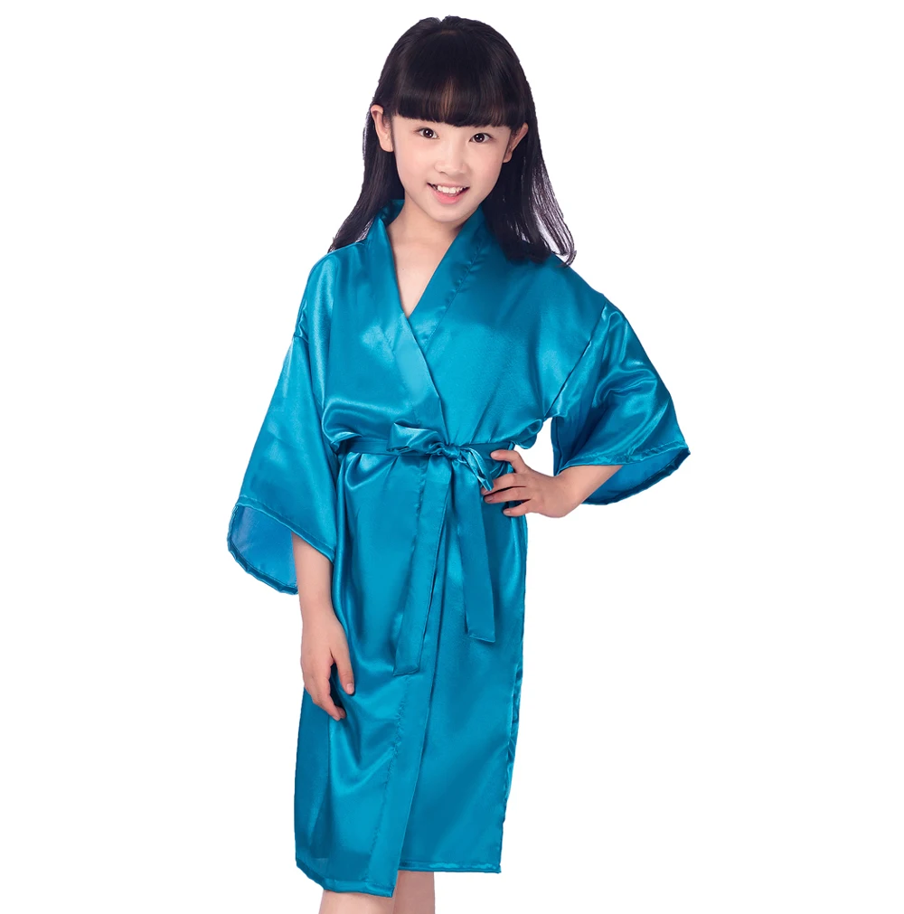 

Wedding Flower Girl Sleepwear Soft Nightwear Short Casual Kimono Gown Home Clothing Intimate Lingerie Homewear Kids Nightdress