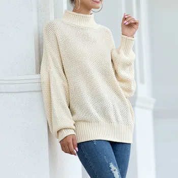 

Women Sweater 2020 Autumn Winter Turtleneck Long Sleeve Female Basic Knitted Pullovers Thick Warm Solid Ladies Jumpers Clothing