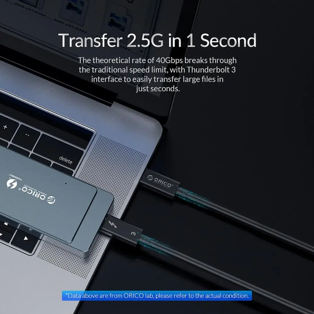 US $28.99 ORICO Thunderbolt 30 Cable USBC To C 40Gbps Data Transfer 8K 60Hz HD 5A 100W For Samsung S10 Xiaomi TypeC Macbooks