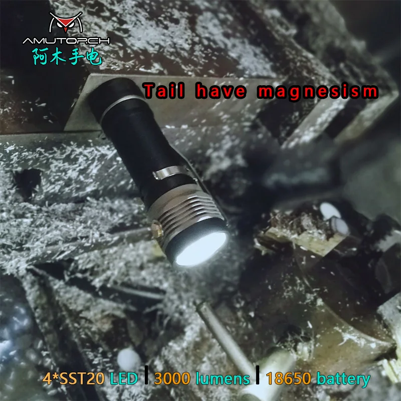  Amutorch newest AX4 4x SST20 4000LM 5 modes Stepless Dimming powerful 18650 EDC Flashlight Outdoor  - 4000187653275