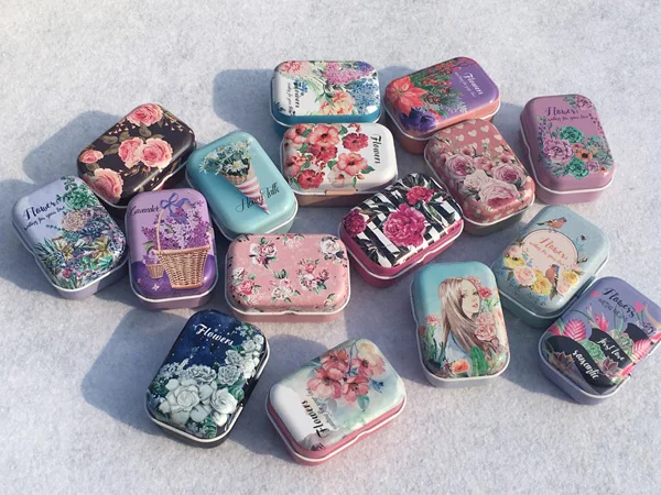 32pcs/lot Flowers Collective Tin Boxes Metal Storage tins Wedding Candy Box Party Favors Honey Talk