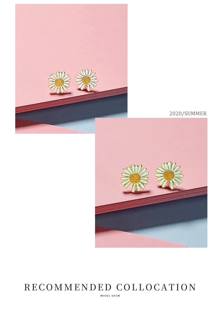 Daisy Flower Gold Plated Earring H98a623b522674d34aa6d302973628e2a5