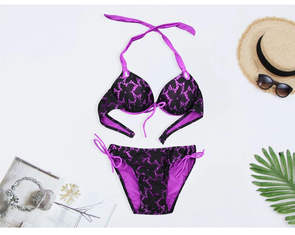 PERONA Women Bikini Set Print Swimwear Sexy Push Up Swimsuit Two Piece Bathing Suit Padded Swimming Suit 2020